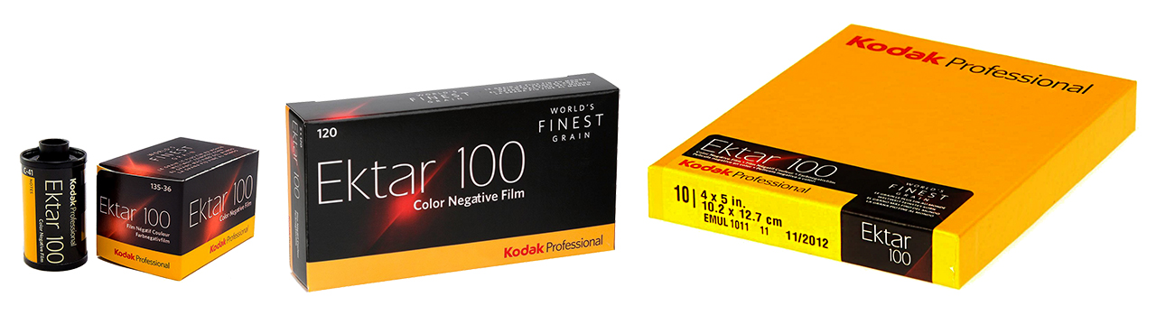 Kodak Ektar 100 Professional formats