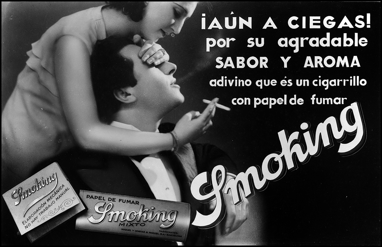 Exposición Los Català: Fotógrafos de un siglo. Pere Català i Pic. Anuncio Papel Smoking. Barcelona 1935.